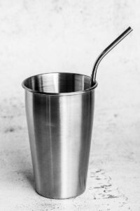 8 inch bent stainless steel straw