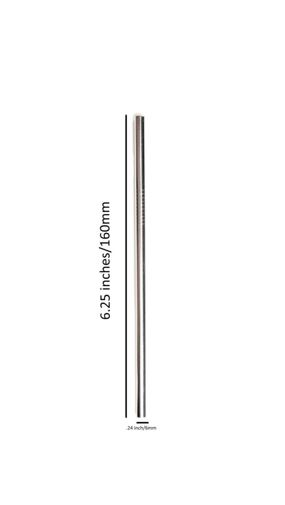 160mm * 6mm stainless steel straw